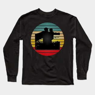 Best Fathers Day Gift Vintage Retro Sunset Long Sleeve T-Shirt